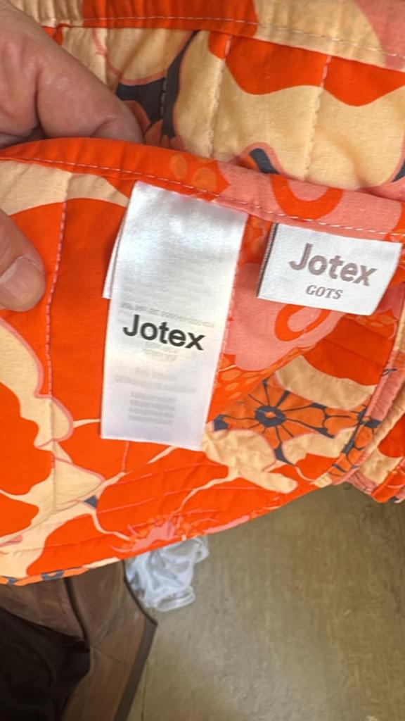 Jotex Frida Sprei Oranje Bloemenpatroon 150x260, Eenpersoons, Oranje, Ophalen of Verzenden, Deken of Dekbed