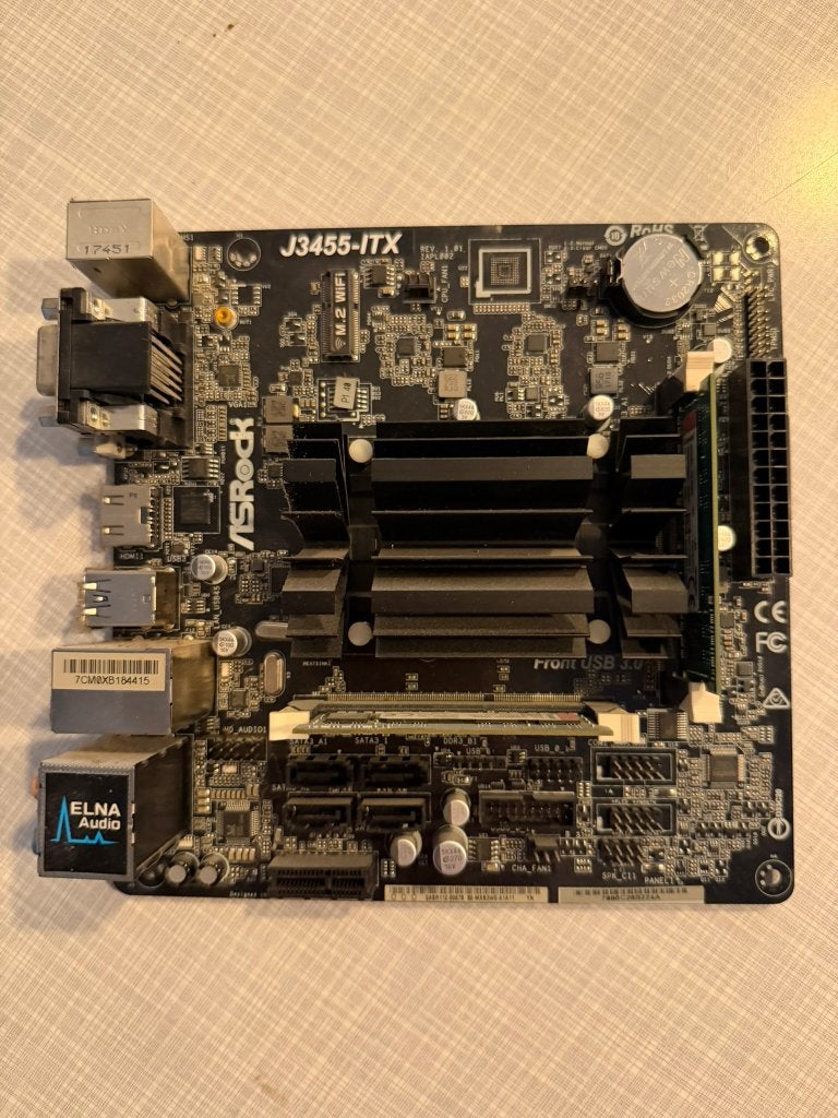 ASRock J3455-ITX board met onboard CPU en 8GB RAM, Computers en Software, Gebruikt, DDR3, Ophalen of Verzenden, Mini-ITX
