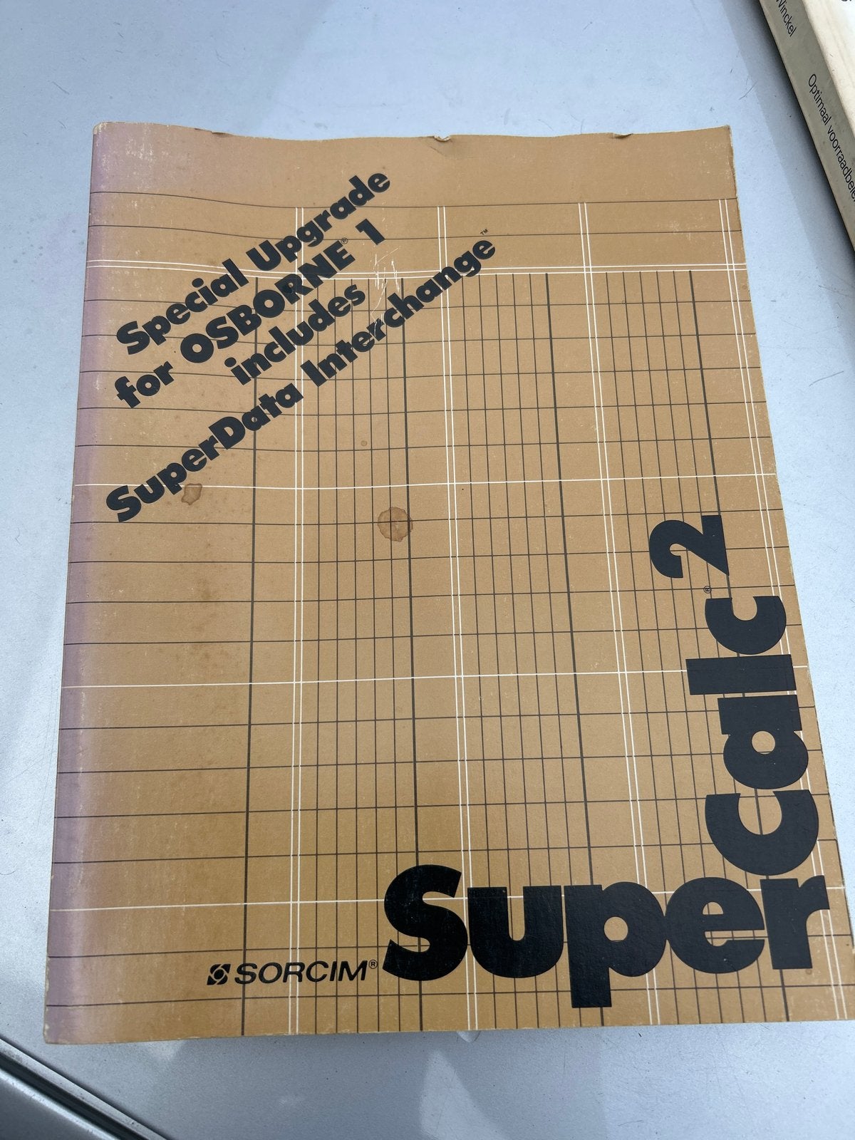 SuperCalc 2 Upgrade voor Osborne 1 - SuperData Interchange, Ophalen of Verzenden, Gebruikt, Windows