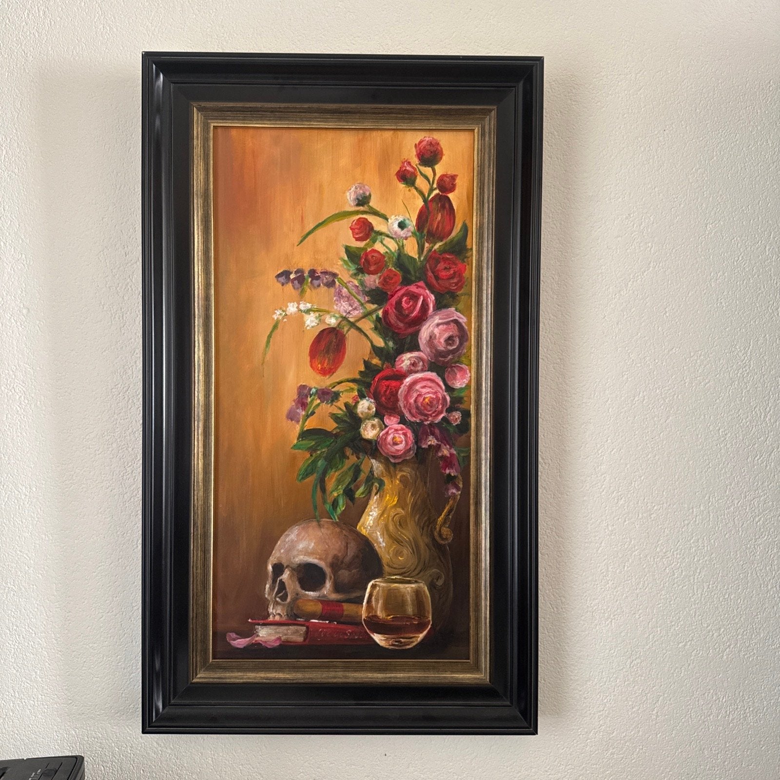 Stil leven vinitas, Doek, Stilleven, Ophalen of Verzenden, Handgeschilderd