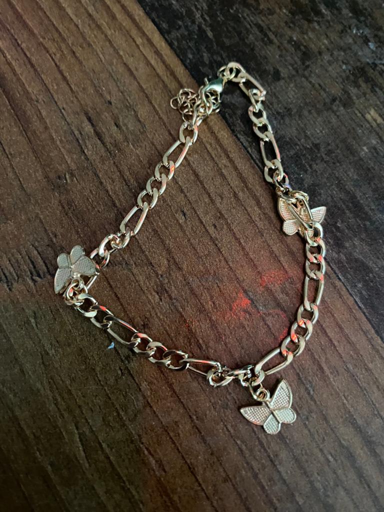 Gouden vlinder enkelbandje - nieuw, Sieraden, Tassen en Uiterlijk, Enkelbandjes en Enkelkettinkjes, Ophalen of Verzenden, Nieuw