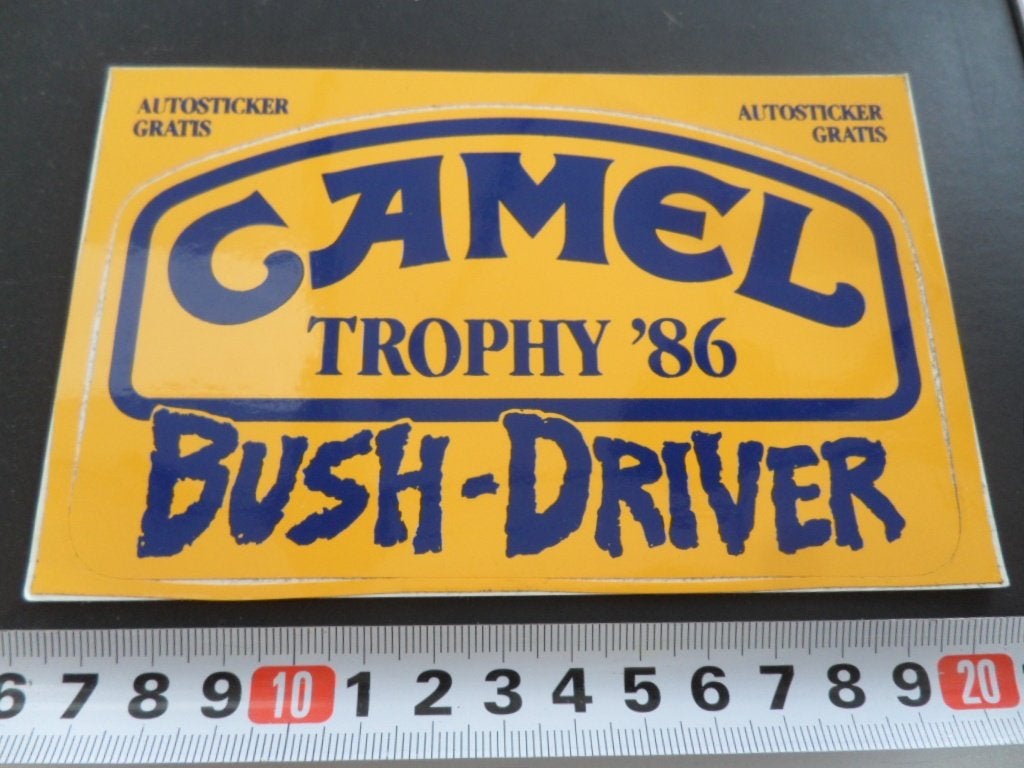 sticker CAMEL Trophy 1986  BUSH - DRIVER *, Verzamelen, Ophalen of Verzenden, Zo goed als nieuw