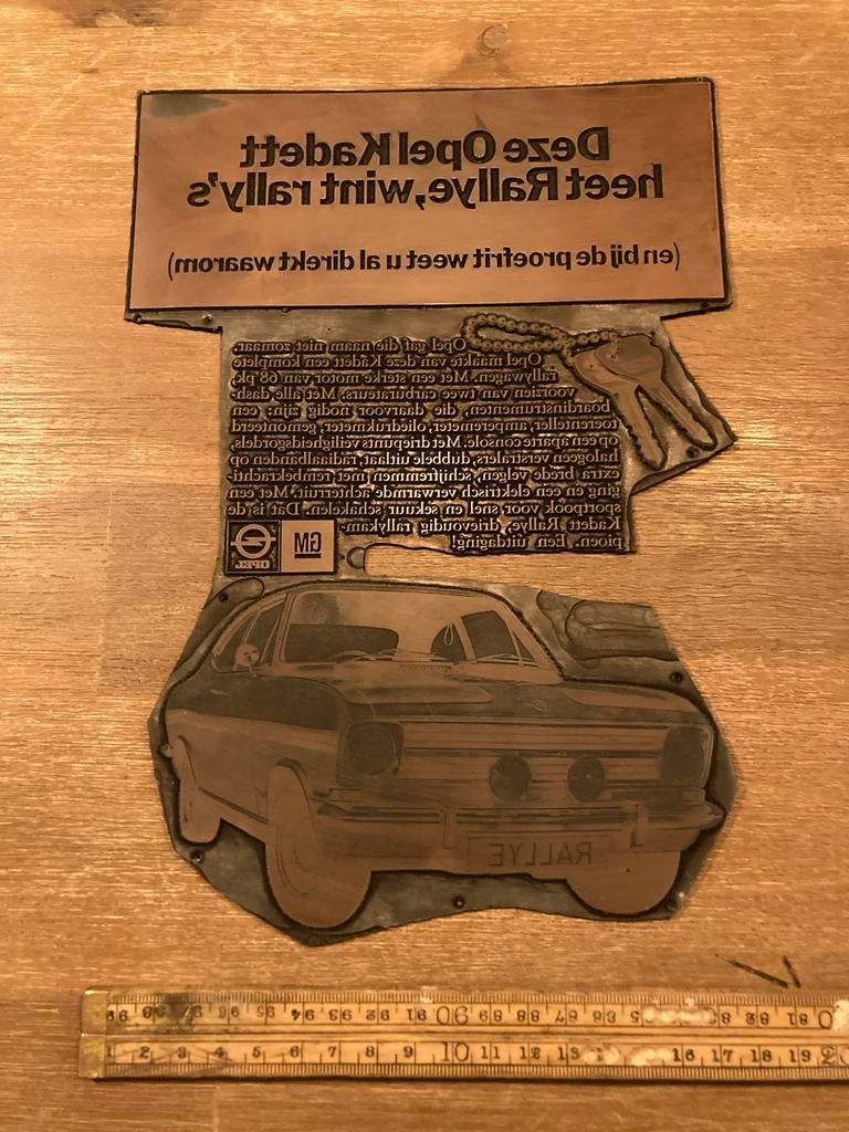 Zink cliches drukplaten Opel Kadett en Vauxhall Viva, Verzamelen, Ophalen