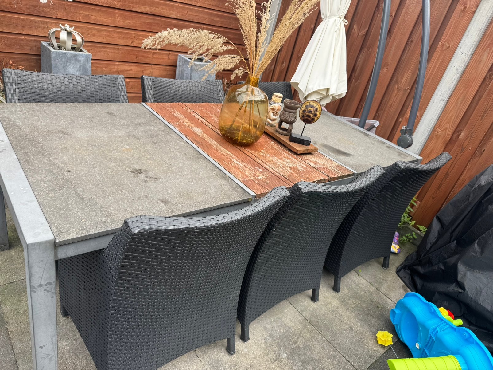 Buiten tafel met 6 stoelen, Ophalen, Gebruikt