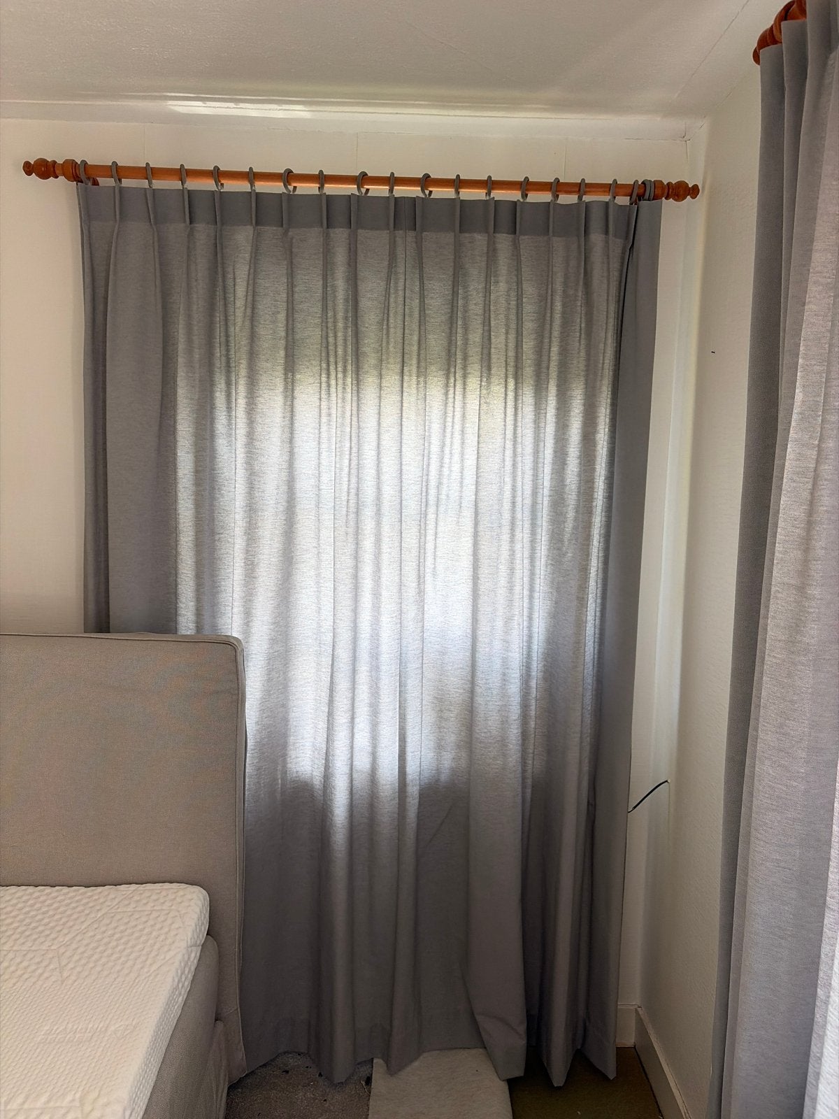 HEMA Gordijnen - Doorschijnend Blauw/Grijs (3 delen), Huis en Inrichting, Stoffering | Gordijnen en Lamellen, Ophalen, Gebruikt