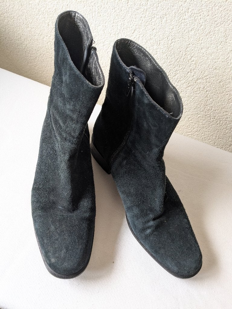 Donkerblauw suede laarsje, Kleding | Dames, Schoenen, Ophalen, Blauw, Moda di Fausto, Zo goed als nieuw