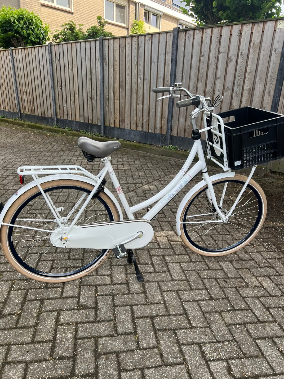 CORTINA TRANSPORT DAMESFIETS 7V met krat groot maat, Fietsen en Brommers, 53 tot 56 cm, Versnellingen, Zo goed als nieuw, Trommelrem