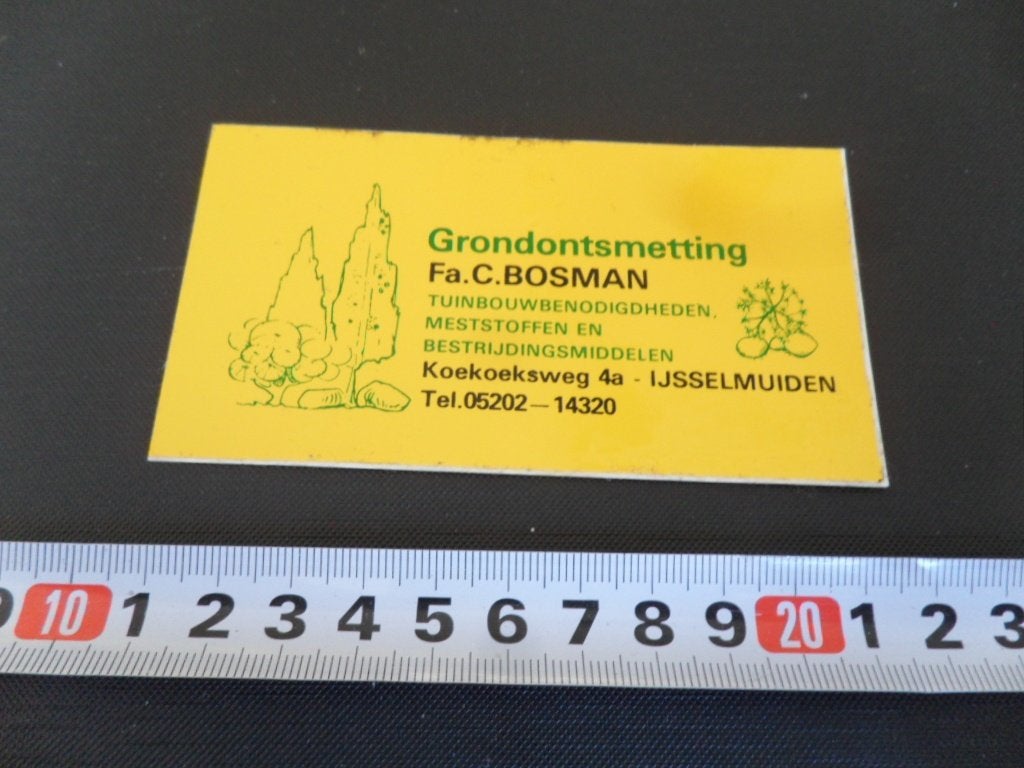 sticker ijsselmuiden grondontsmetting fa c bosman koekoekswg, Verzamelen, Ophalen, Zo goed als nieuw