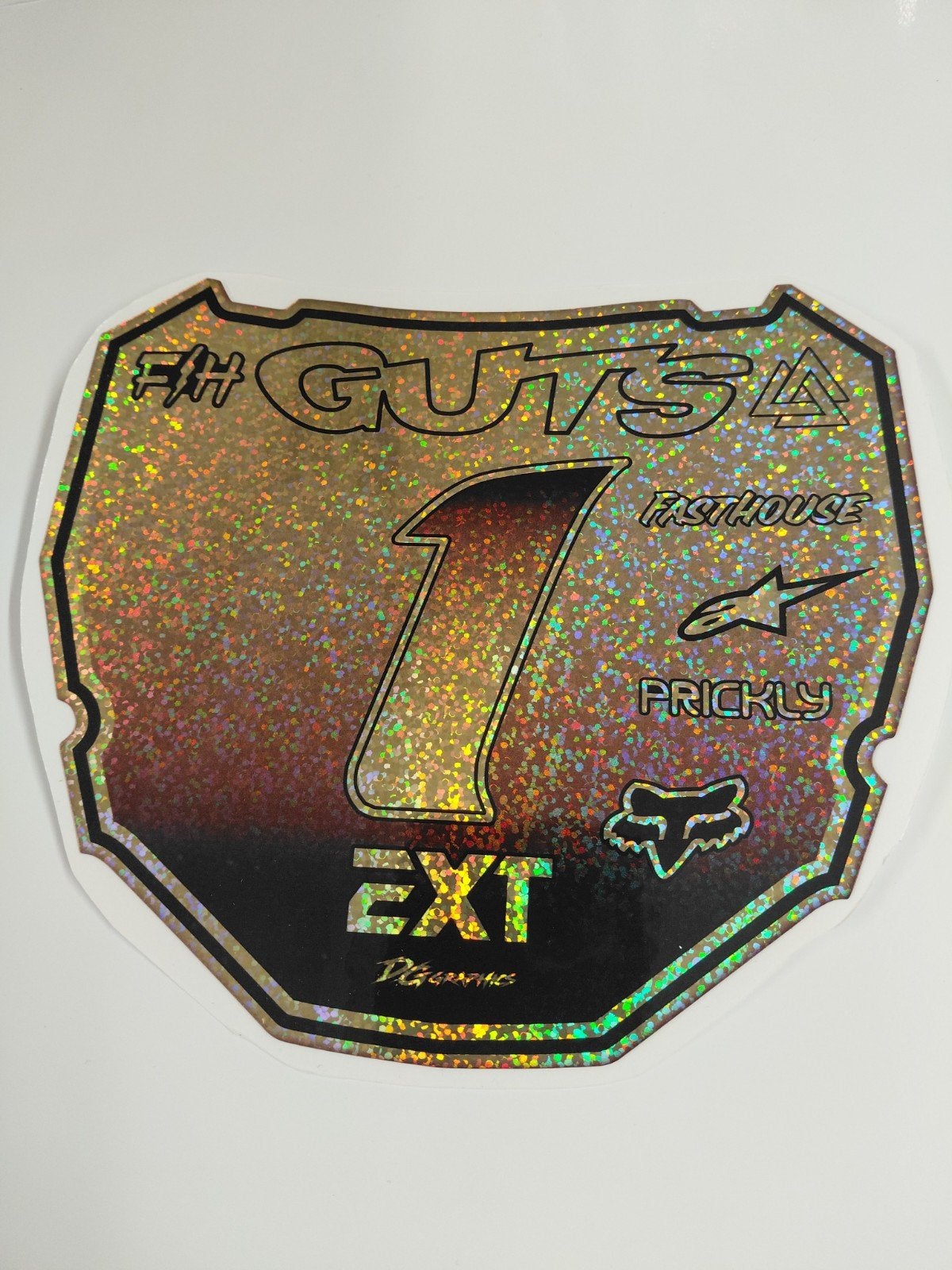 Special Fatbike odi plate sticker Holo Sparkle gold, Motoren, Ophalen of Verzenden