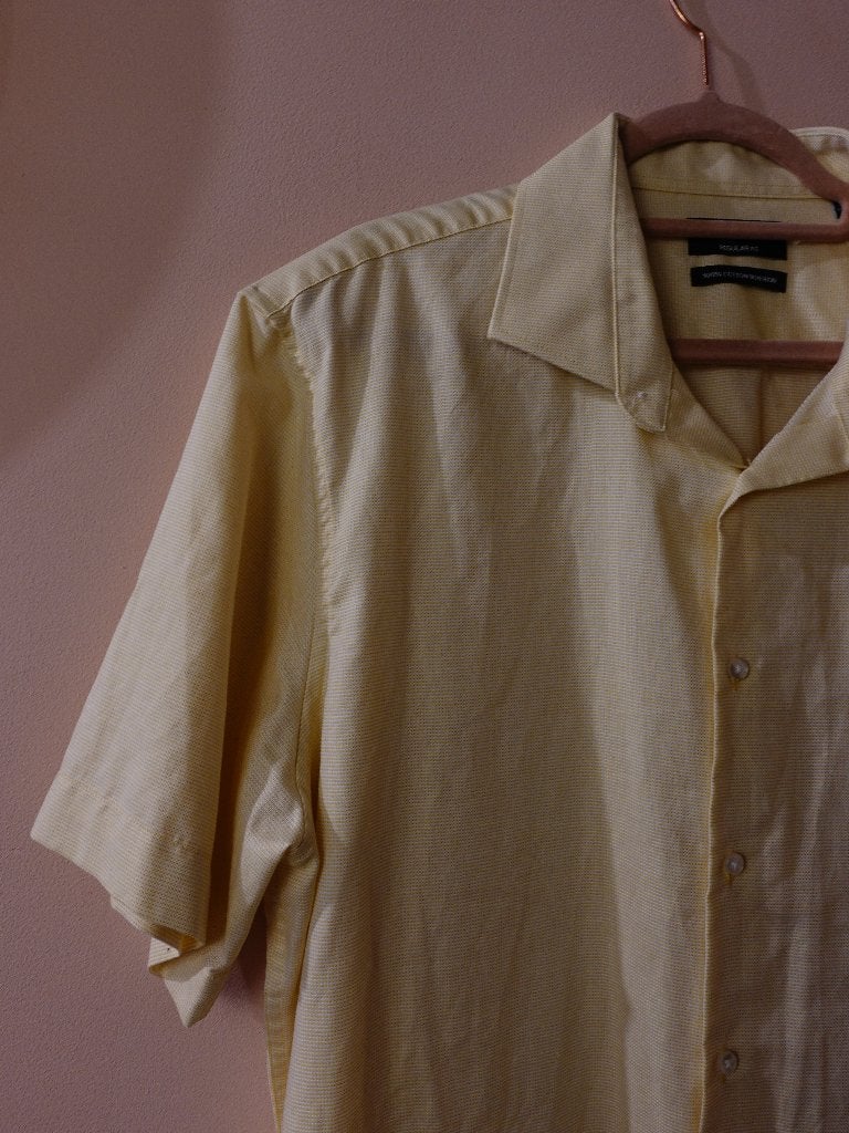 C&A Regular Fit Geel Korte Mouw Overhemd Heren 2XL, Geel, Zo goed als nieuw, Overige halswijdtes, N.v.t
