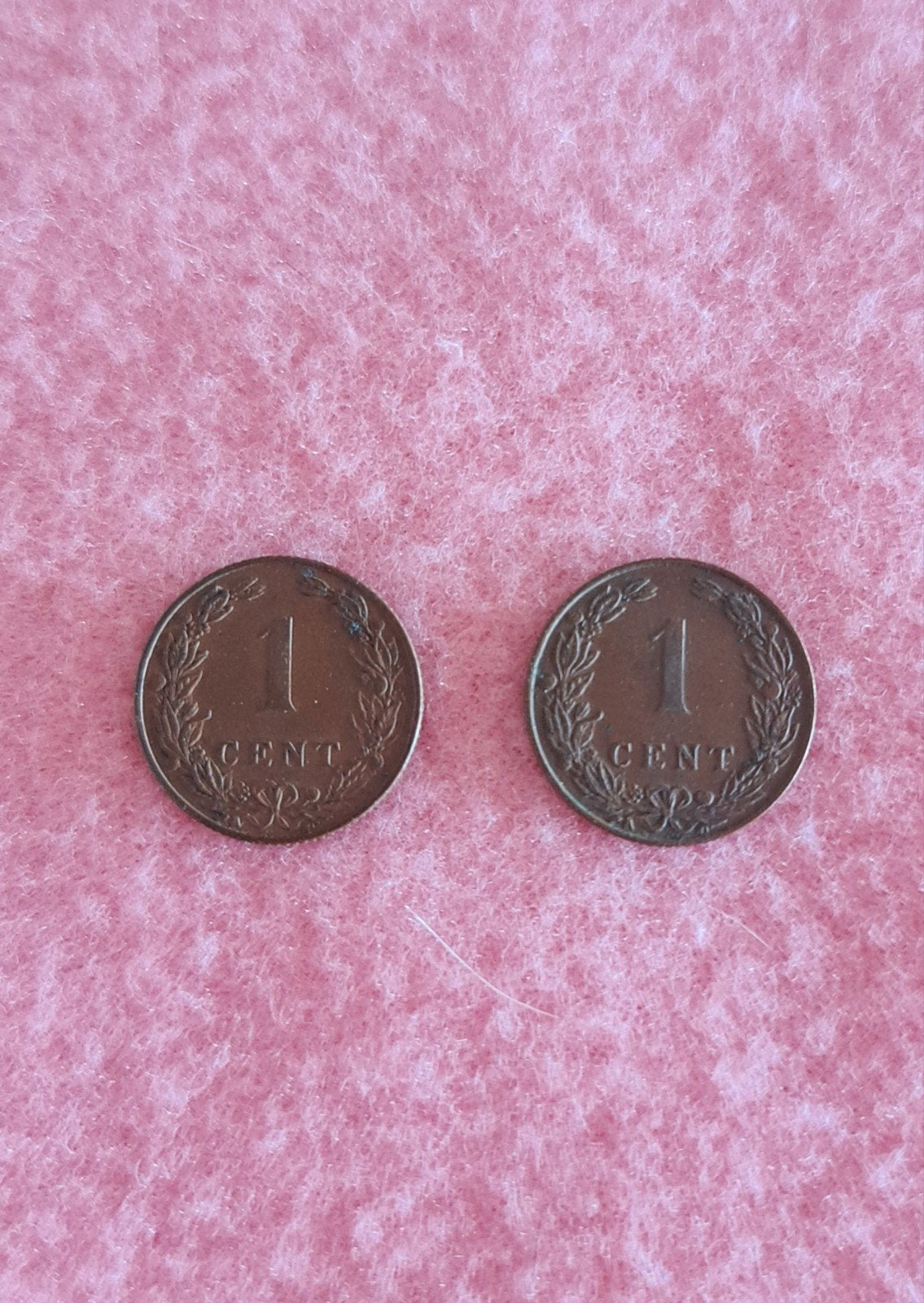 2 Bronzen 1 cent munten uit 1908, Ophalen of Verzenden, Koningin Wilhelmina, 1 cent, Losse munt