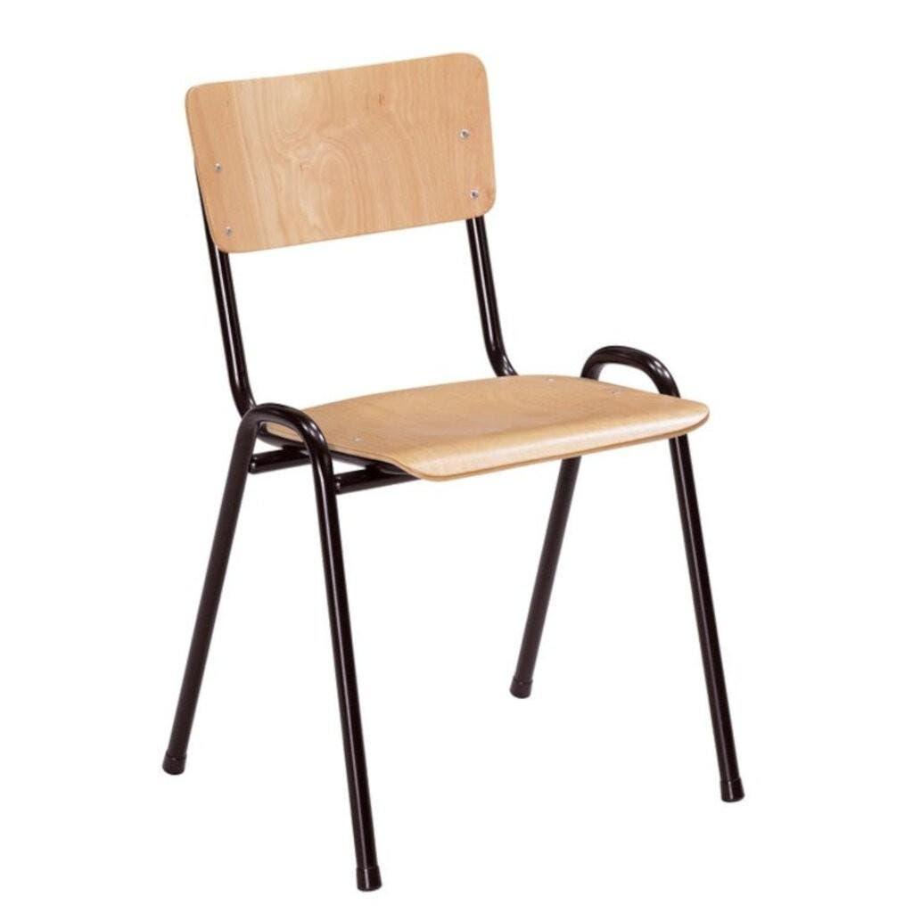 MN Kantinestoel Hout Stapelbaar, Overige kleuren, Nieuw, Ophalen of Verzenden, Eén