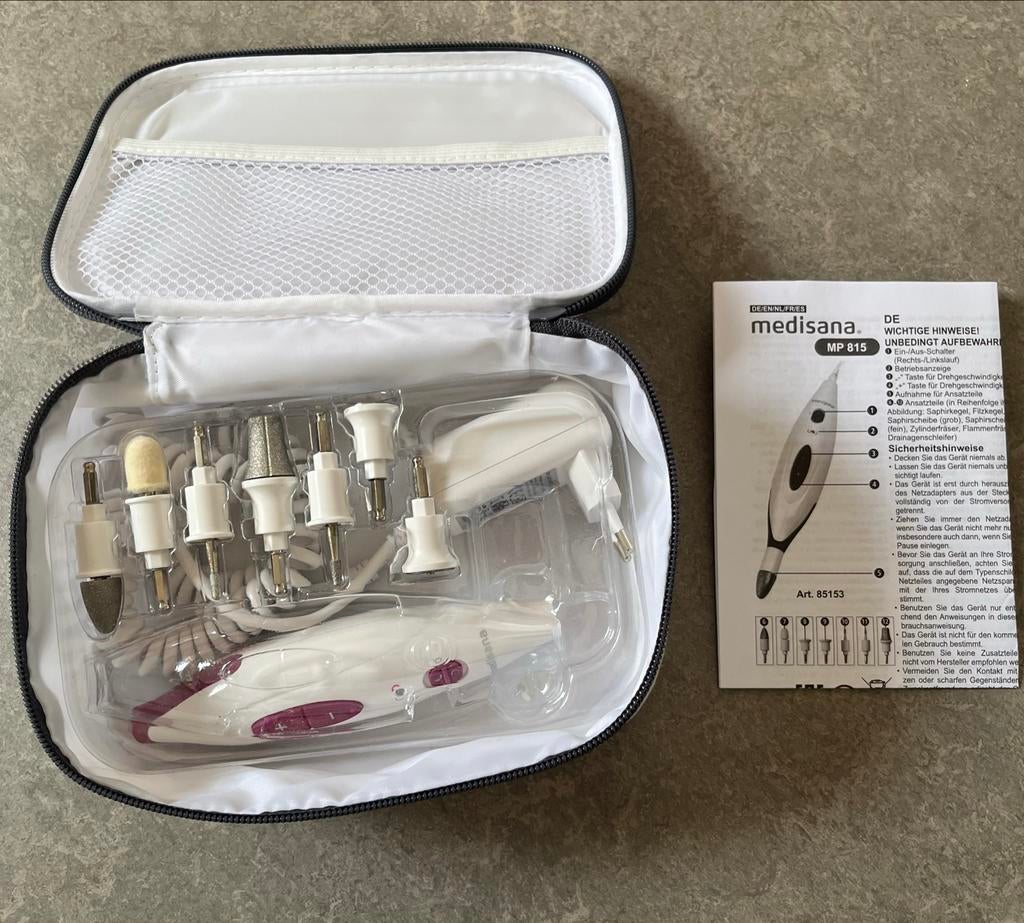Medisana MP 815 Manicure en Pedicure Set, Witgoed en Apparatuur, Ophalen of Verzenden, Zo goed als nieuw, Hand- en Voetverzorging