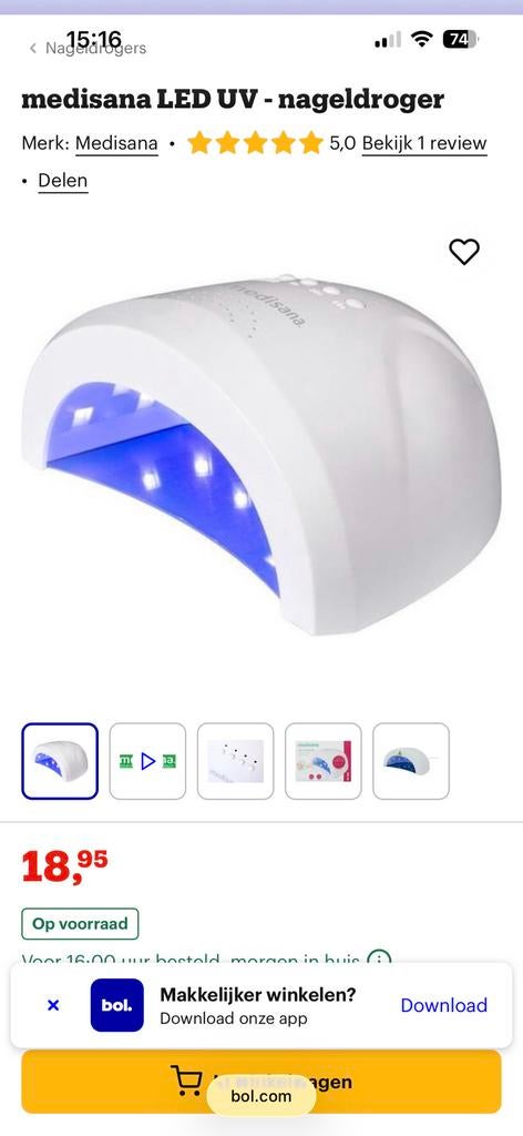 nageldroger, Ophalen of Verzenden, Gebruikt, Wit, Handen en Nagels