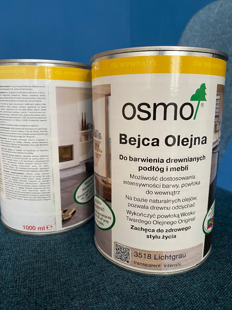 OSMO olie binnenbeits kleur: 3518 lichtgrijs, Nieuw, Beits, Ophalen of Verzenden, Grijs