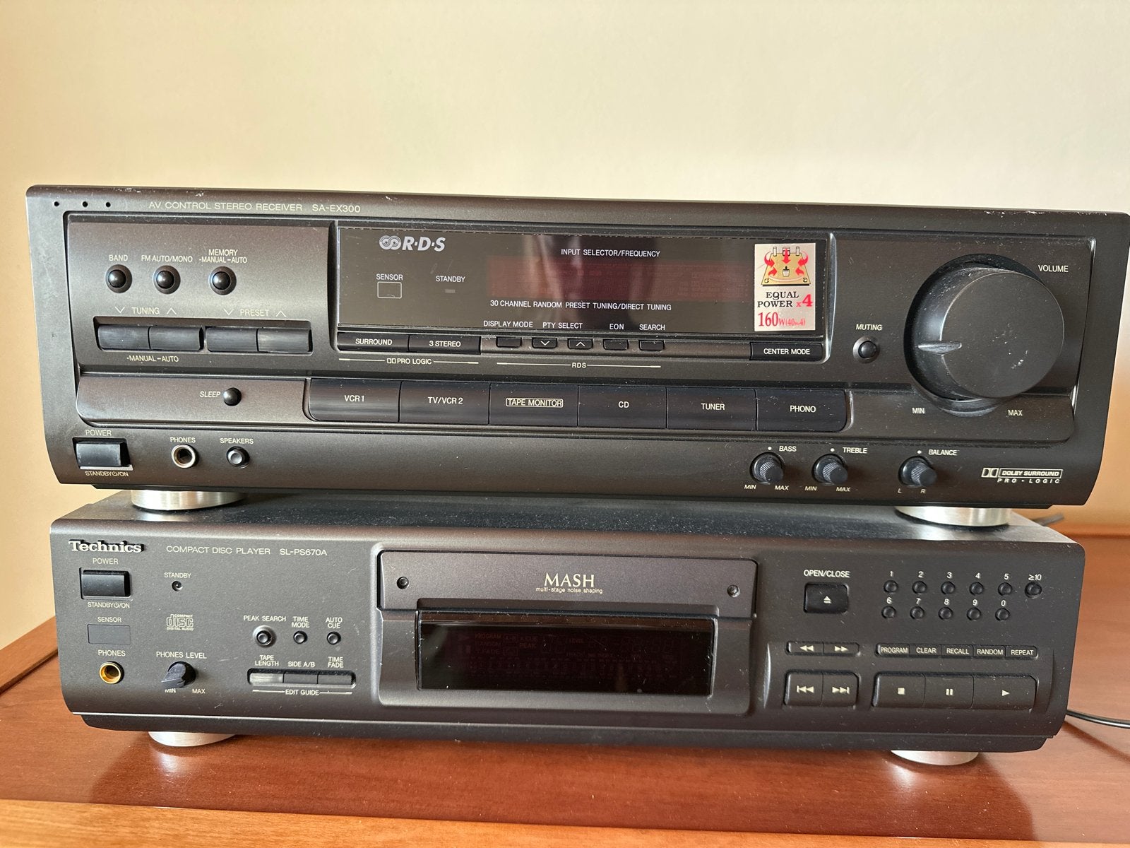 Technics Stereo Receiver SA-EX300 & CD-speler SL-PS670A, Ophalen, Gebruikt, Cd-speler, Losse componenten