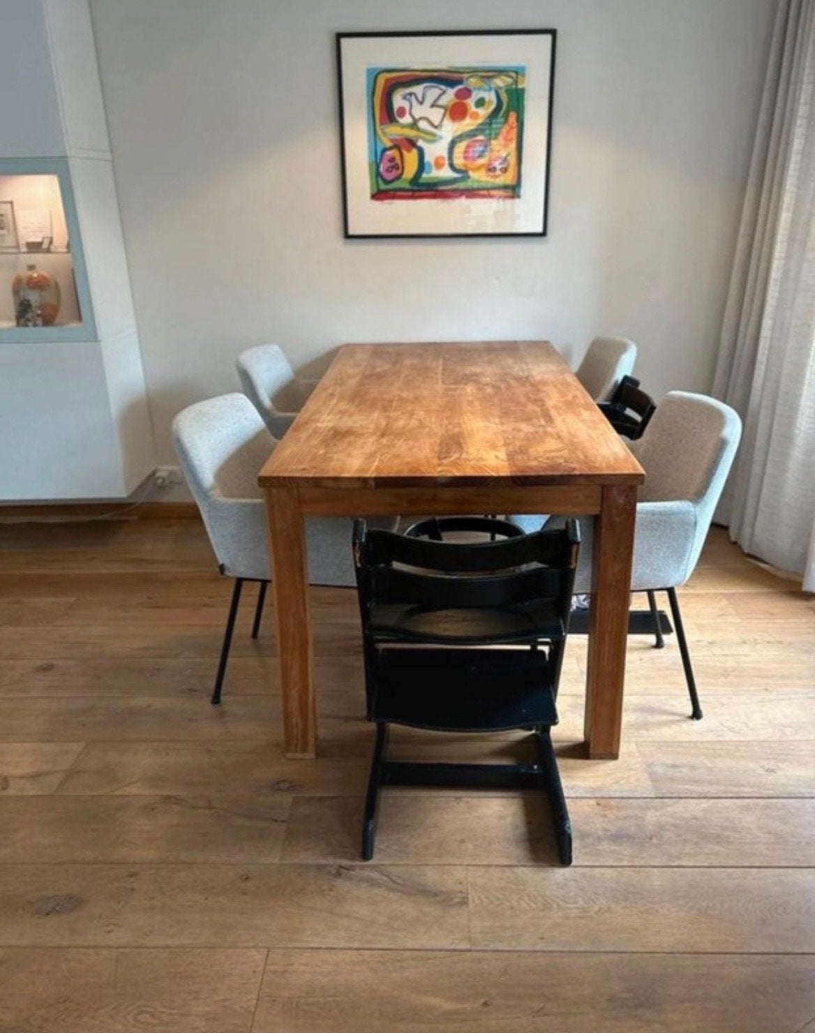 Teakhouten eettafel - 180x89 cm, hoogte aanpasbaar, Ophalen, Gebruikt, Teakhout, 50 tot 100 cm