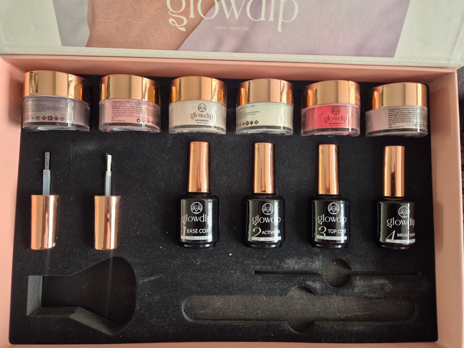 Glowdip set met 6 kleuren, Gebruikt, Overige kleuren, Verzenden, Handen en Nagels
