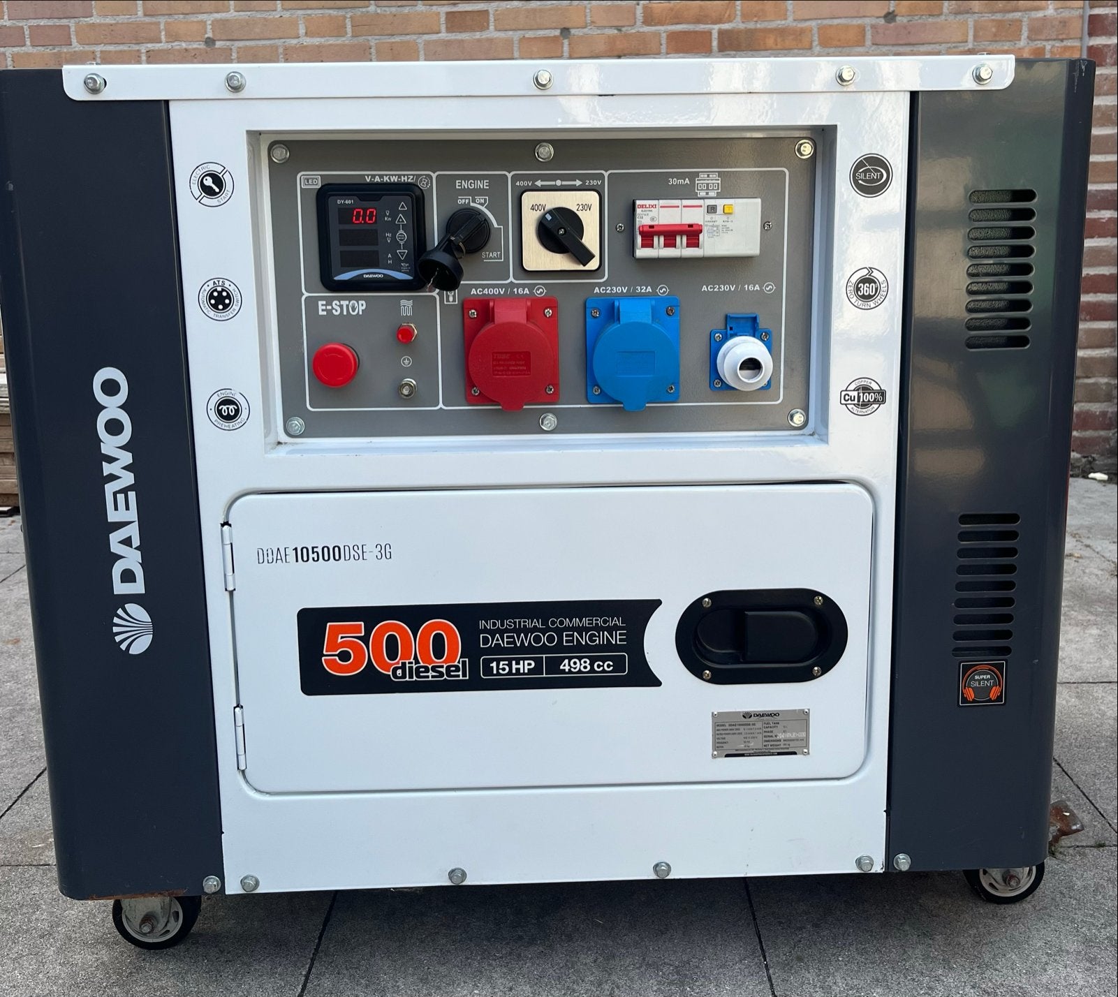Daewoo DDAE10500DSE-3G Diesel Aggregaat 8.1 kVA, Ophalen, Gebruikt, 5 tot 10 kVA, Dieselolie