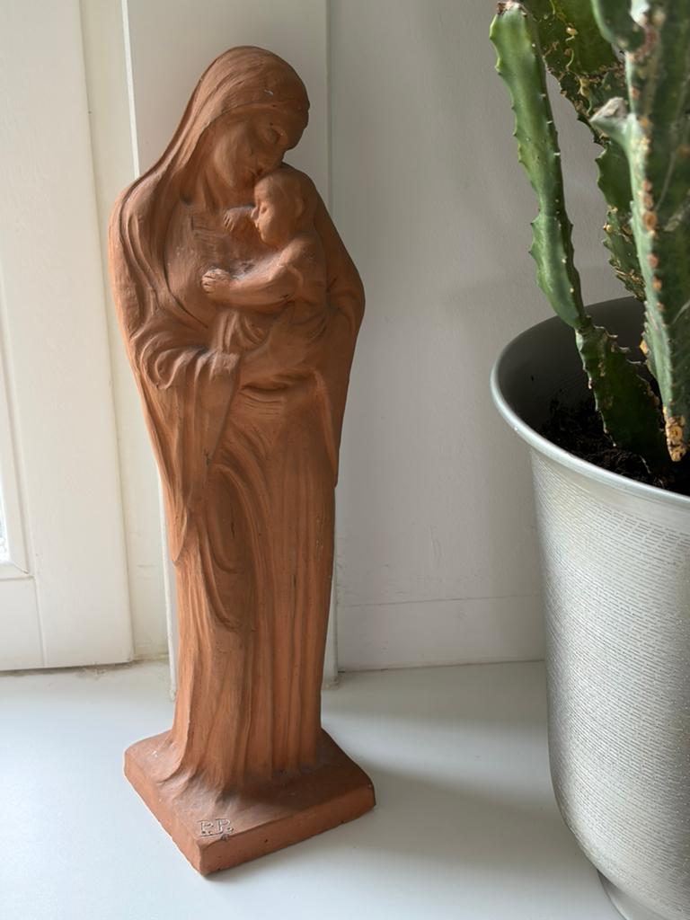 Terracotta Madonna beeld van Piet Peters, Tegelen (Petri), Antiek en Kunst, Ophalen of Verzenden