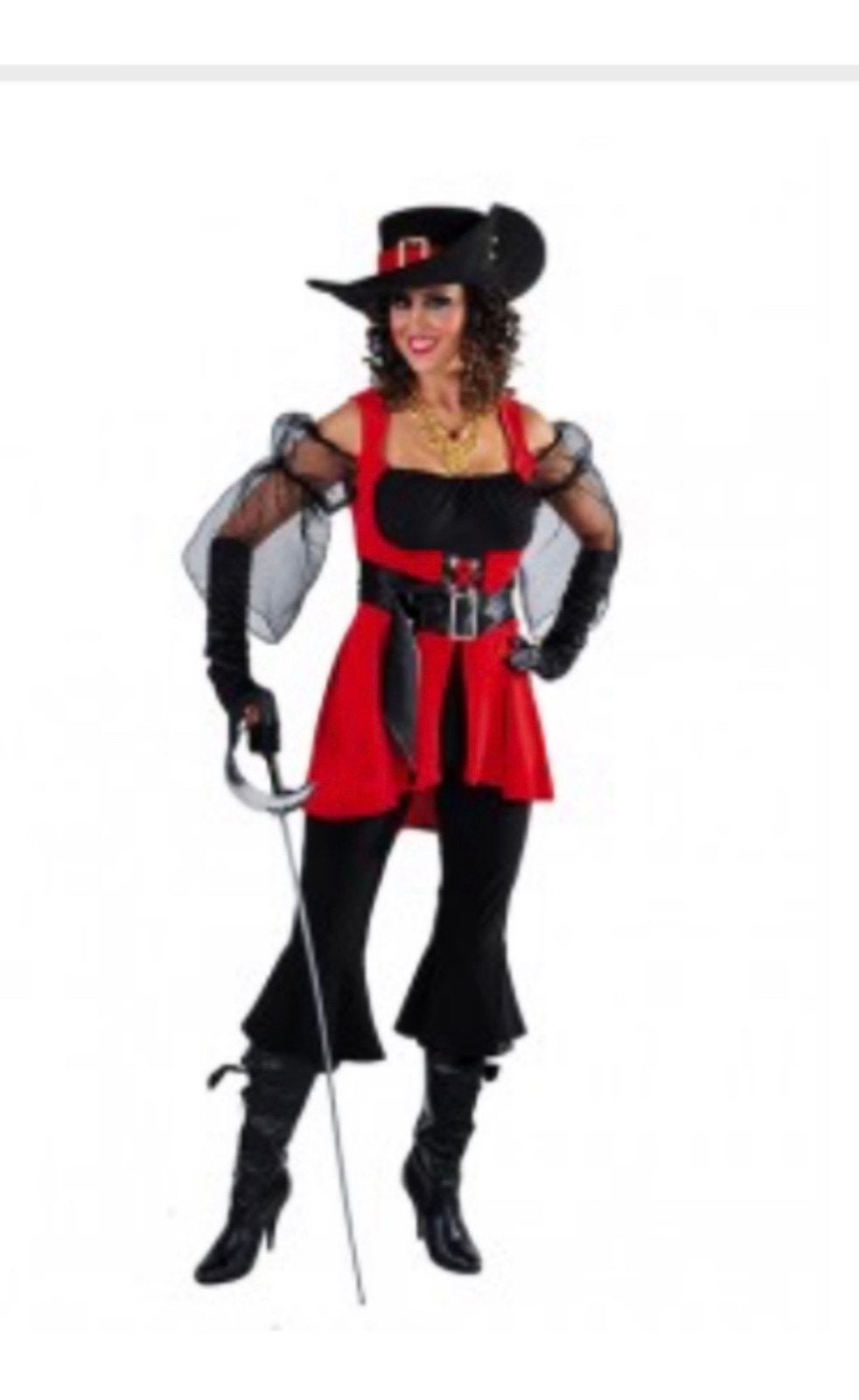 Mooie piraatdame kleding en hoed. Maat 42., Ophalen of Verzenden, Zo goed als nieuw, Maat 42/44 (L), Carnaval