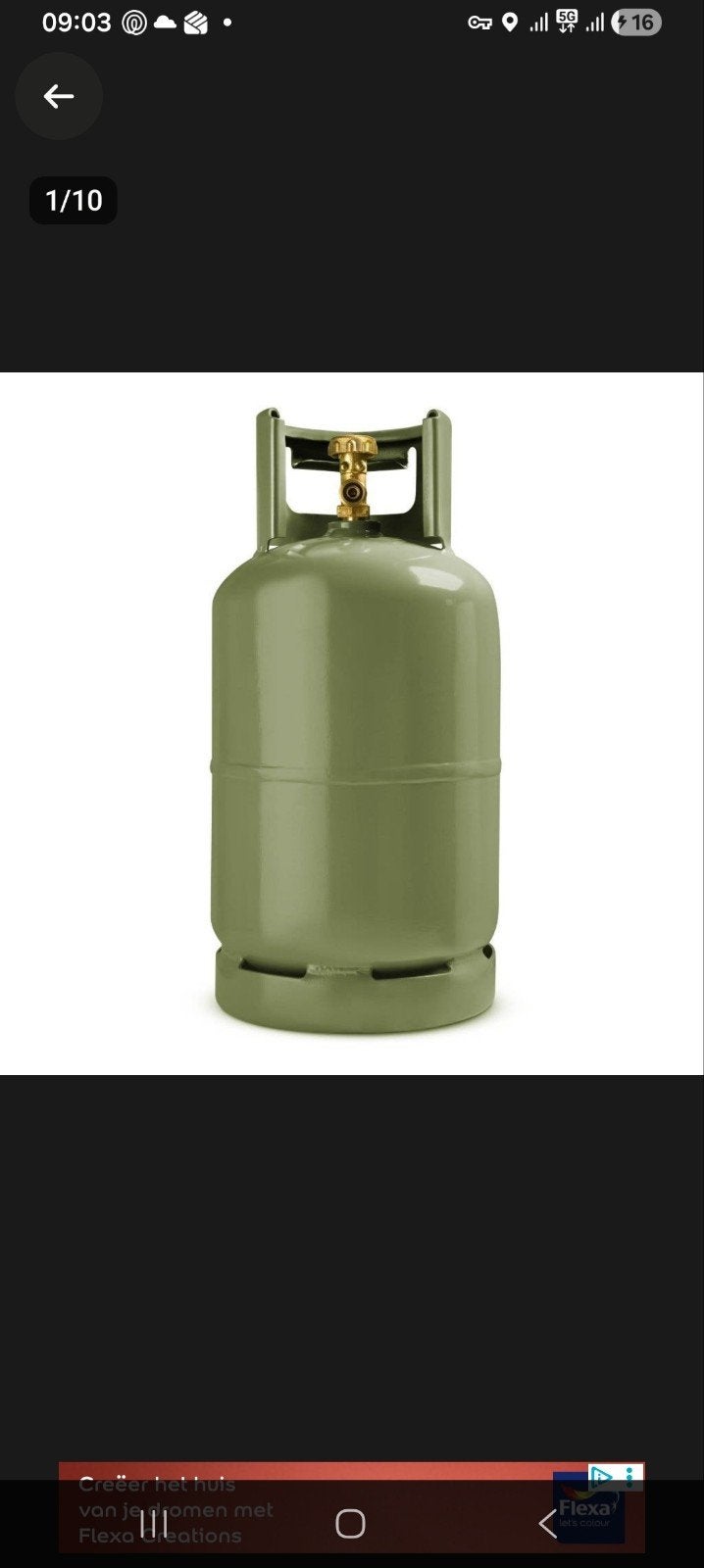 Lege gasfles 12 kg - Gebruikt, Ophalen, Gebruikt
