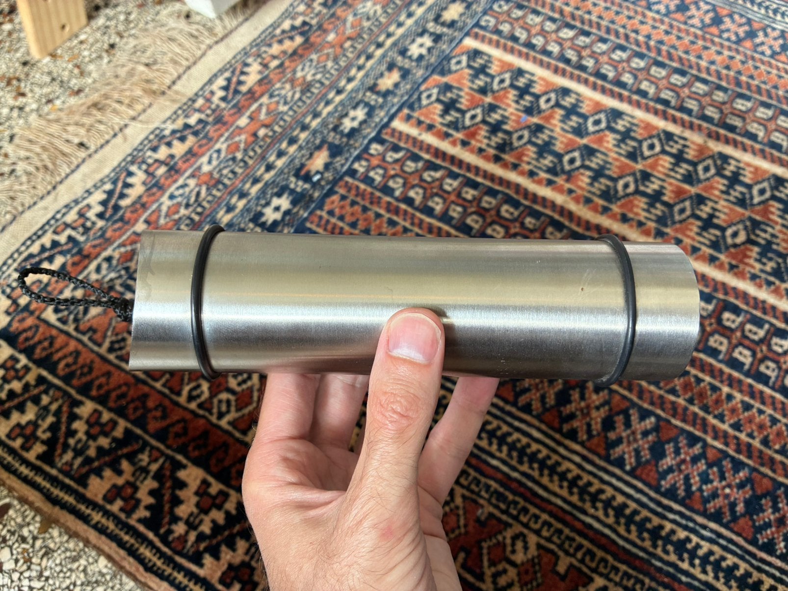 Shaker van Metaal, Fijne Korrel, L: 20 cm, Met Ophanglus, Gebruikt, Verzenden, NL, Overige soorten