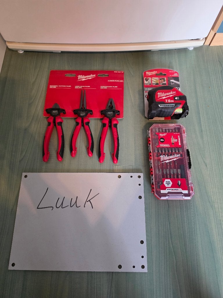 Milwaukee set. Rolmaat, Bitset, Tangen  NIEUW, Ophalen of Verzenden, Nieuw