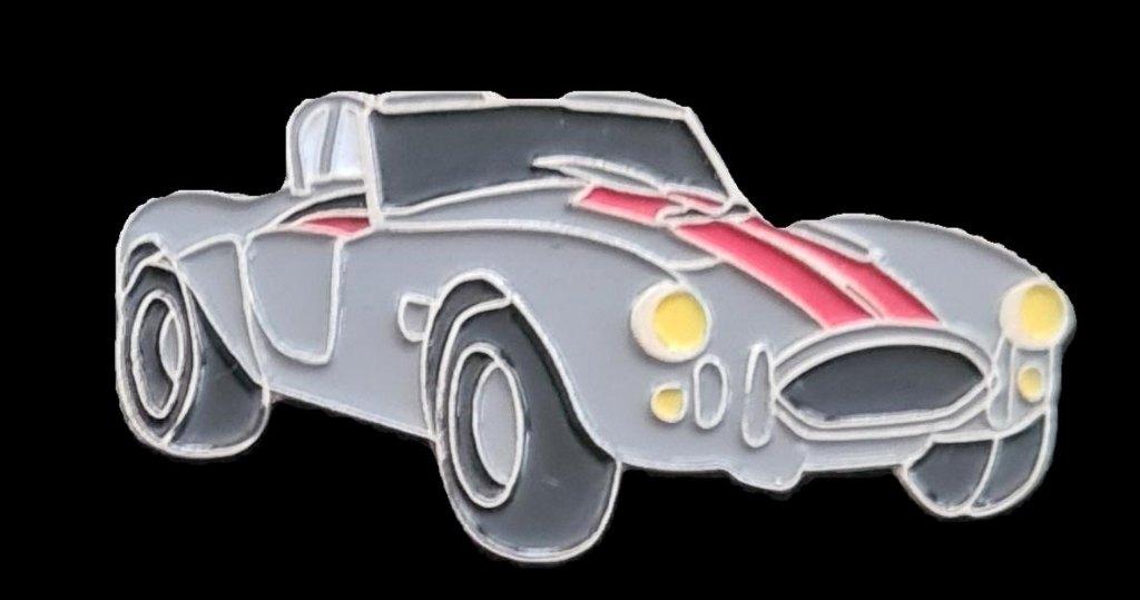 AC Cobra pin- grijs-rood, Ophalen of Verzenden, Nieuw, Transport, Speldje of Pin