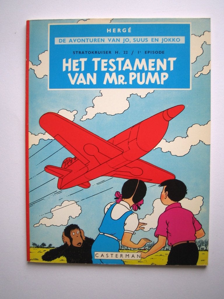 Het testament van Mr. Pump, Jo, suus en Jokko, Hergé, Kuifje, Eén stripboek, Ophalen of Verzenden, Zo goed als nieuw, Hergé