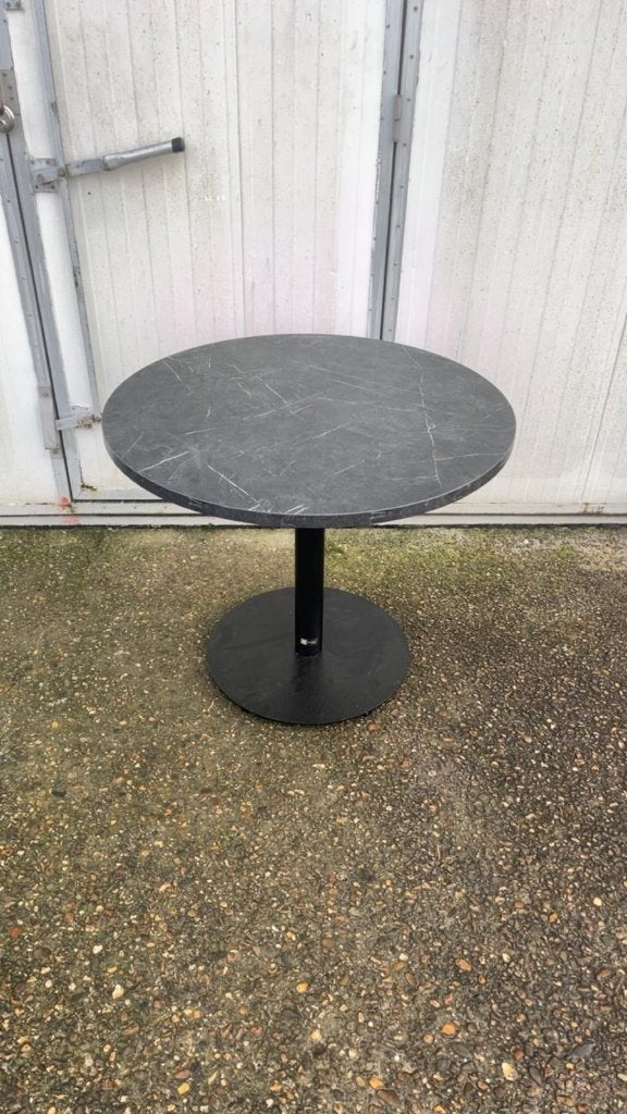 3 marmerlook zwart horeca bistro restaurant tafel rond 90 cm, Ophalen