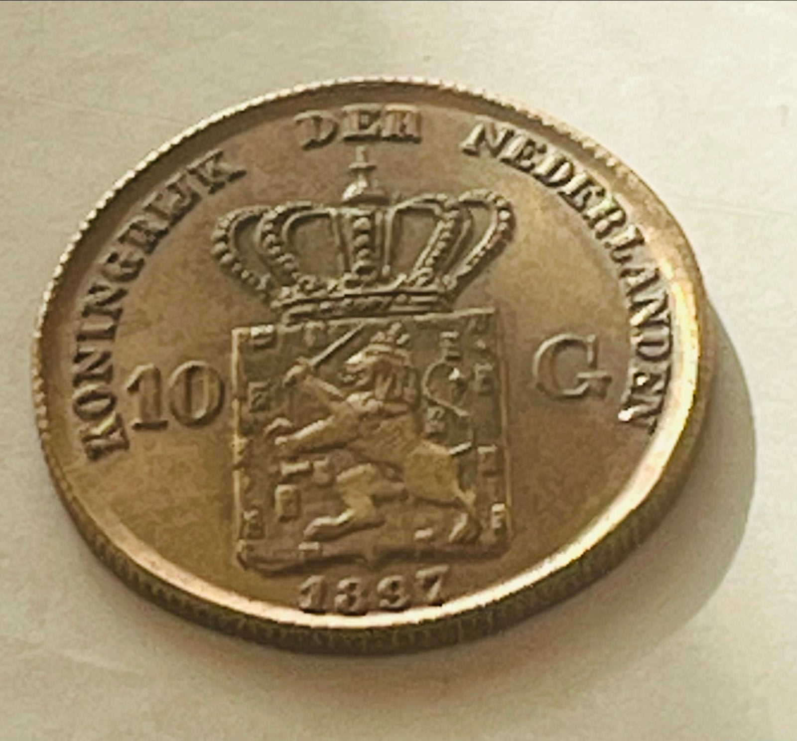 Replica Gouden Tientje Koningin Wilhelmina 1897, Verzenden, Koningin Wilhelmina, Overige waardes, Losse munt