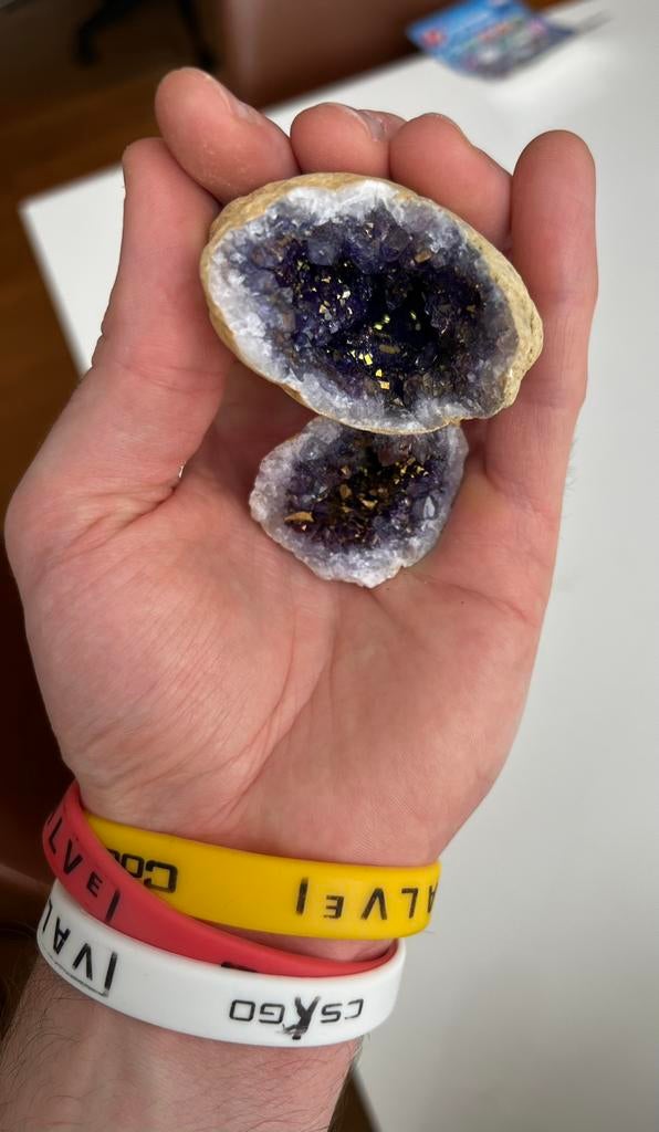 Amethist Geodes: Natuurlijke Kristallen Decoratie, Ophalen of Verzenden, Gebruikt