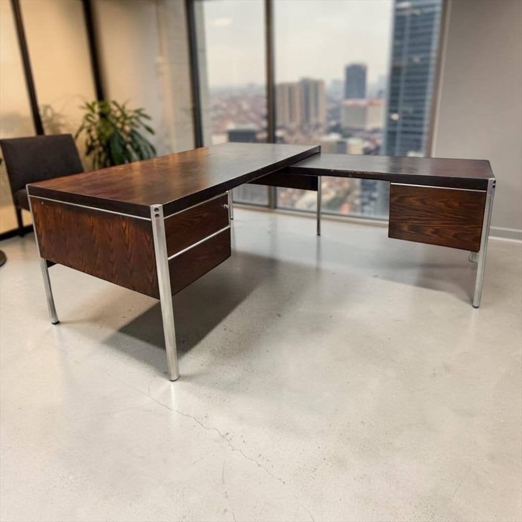 Vintage XL directie bureau / hoekbureau EFAC, Ophalen