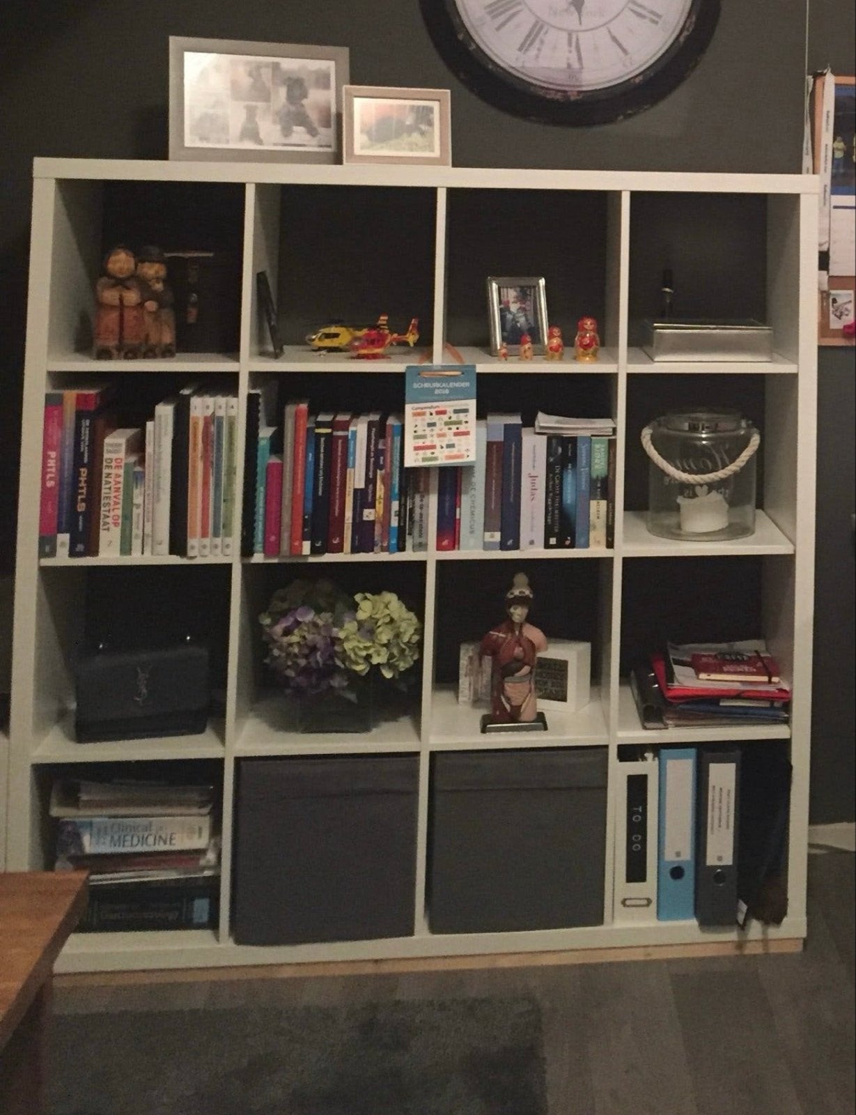 ZGAN - Ikea Kallax kast 4x4 vakken - Wit, Ophalen, Met plank(en), Gebruikt, 100 tot 150 cm