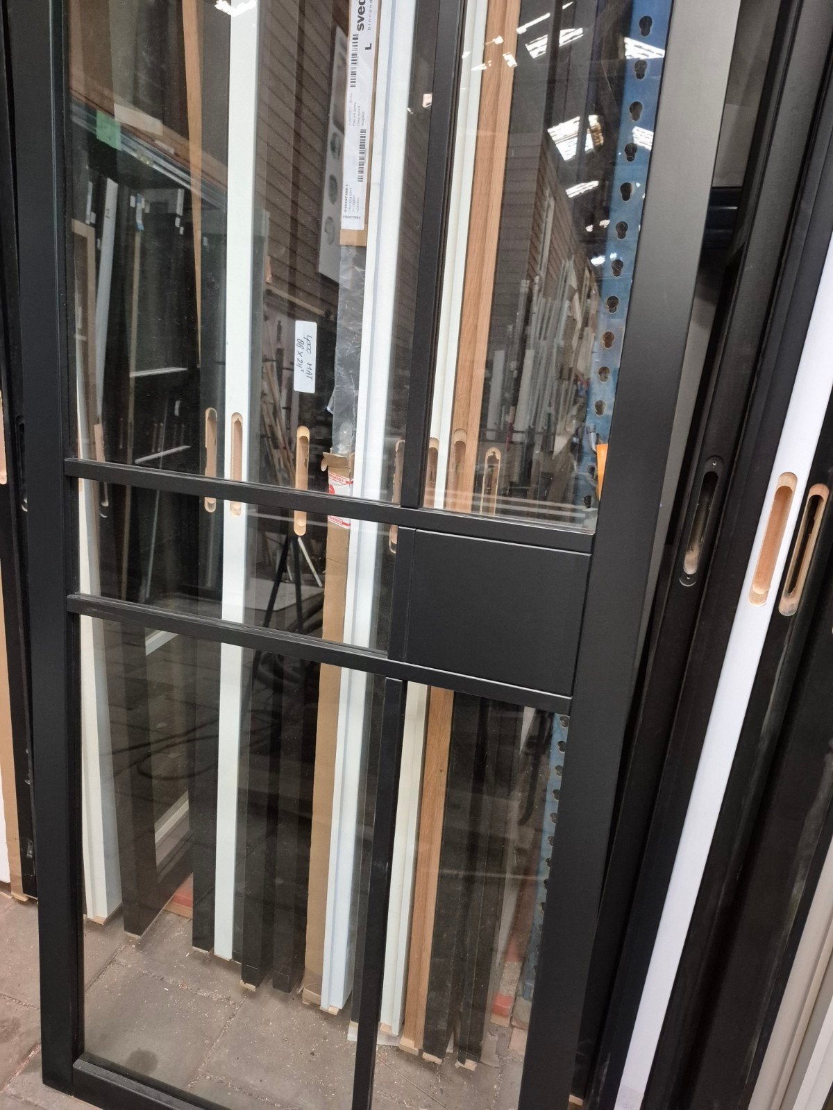 88x211,5cm binnendeur stomp Staal look zwart blank glas SL43, Doe-het-zelf en Verbouw, Deuren en Horren, Ophalen, 80 tot 100 cm