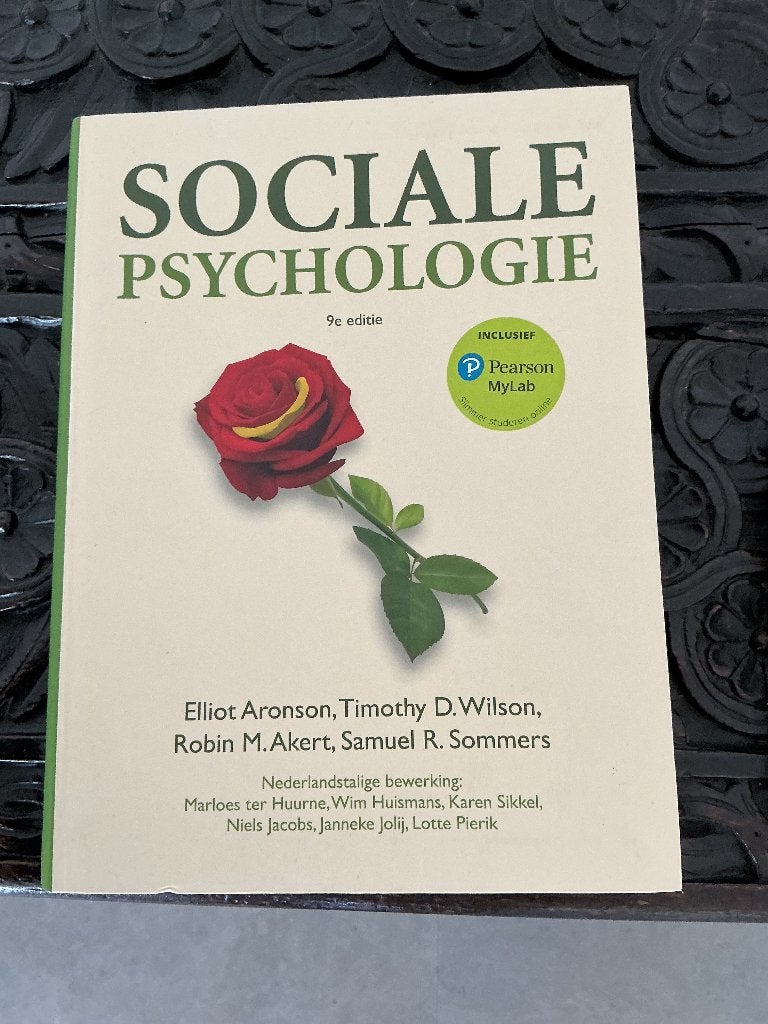 Sociale Psychologie 9e editie, Ophalen, Diverse auteurs, HBO, Zo goed als nieuw