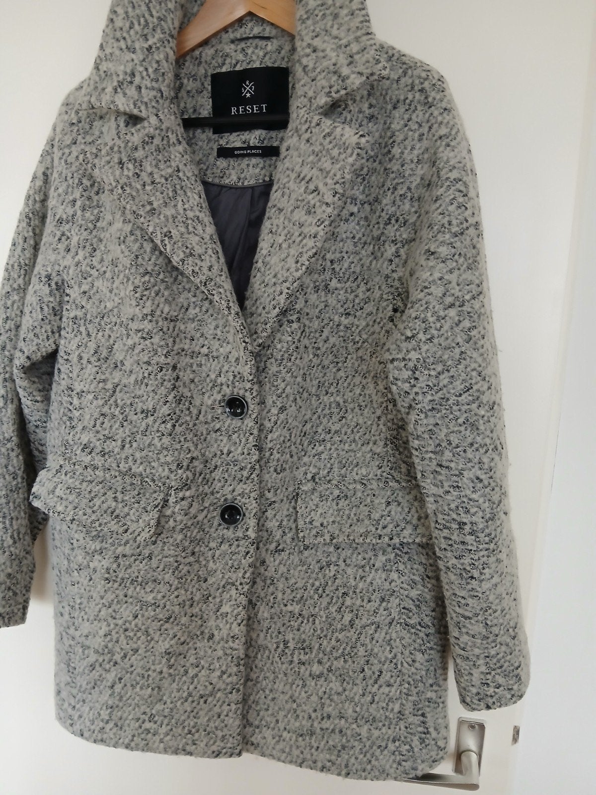 RESET Dames Jas - Grijs/Wit - Maat L, Kleding | Dames, Ophalen of Verzenden, Zo goed als nieuw, Grijs, RESET