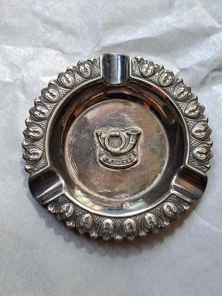 Garderegiment Jagers verzilverd asbakje (1), Verzamelen, Militaria | Algemeen, Ophalen of Verzenden, Landmacht, Nederland, Kunstobject