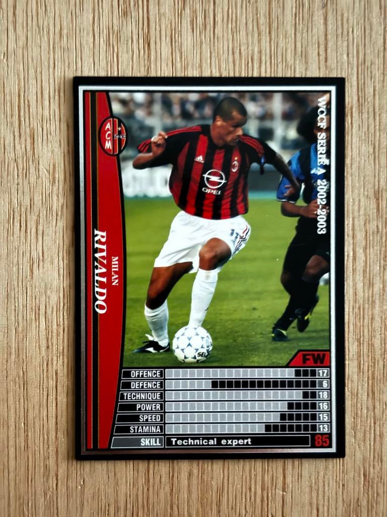 Rivaldo AC Milan Voetbalkaart - WCCF SEGA 2002-2003, Ophalen of Verzenden, Zo goed als nieuw, Buitenlandse clubs, Spelerskaart