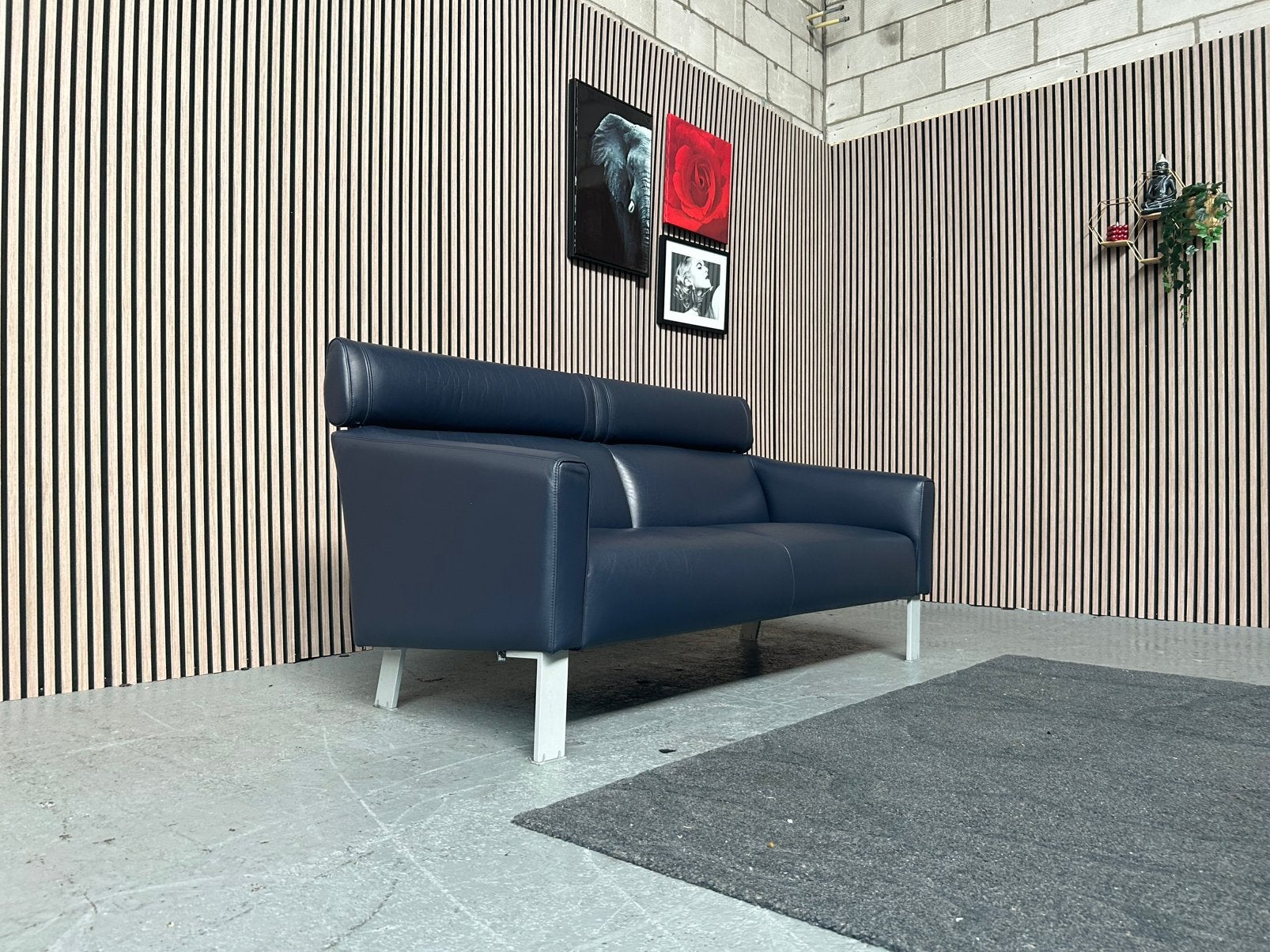GRATIS LEVERING Leolux Patachou Bank Leer 179X81 GEREINIGD, 150 tot 200 cm, Tweepersoons, Leer, Ophalen of Verzenden