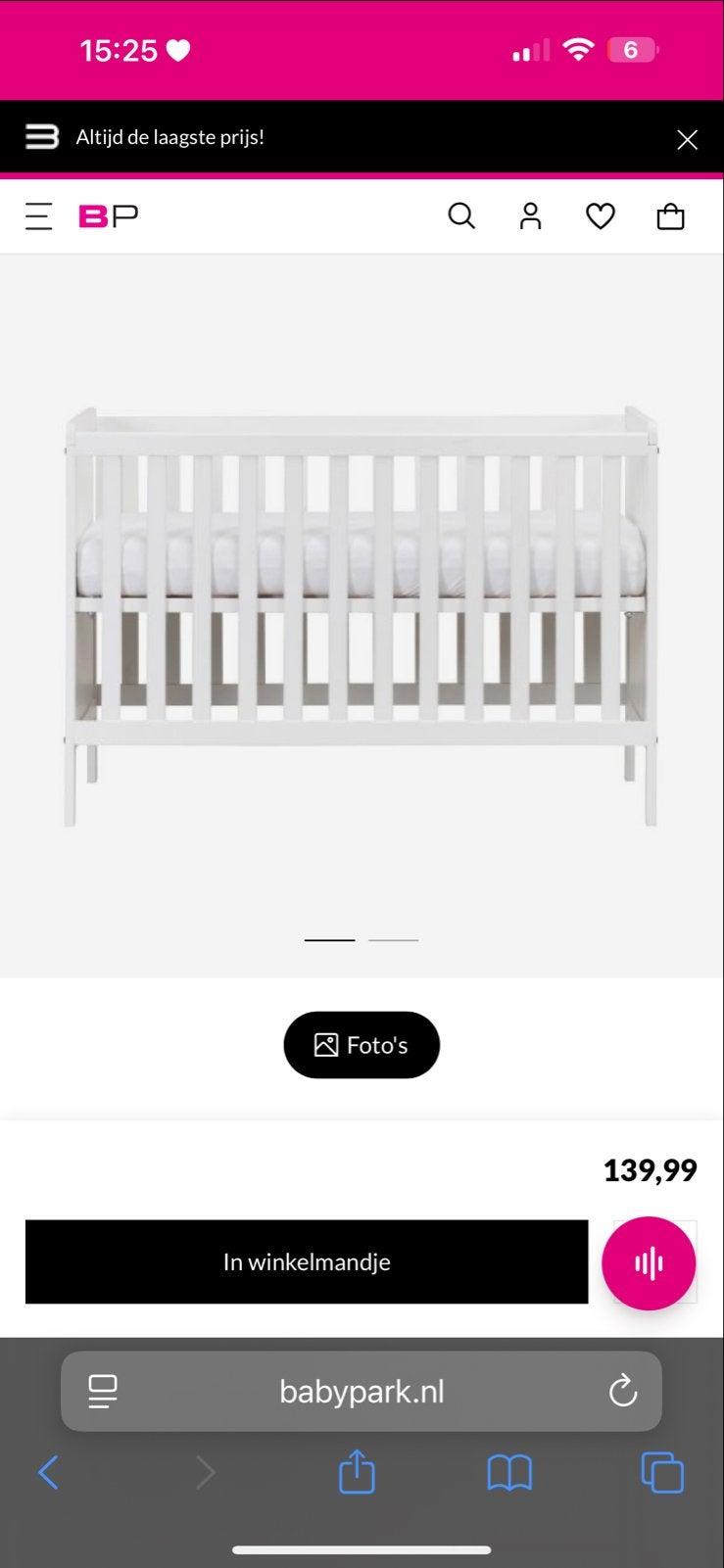 Europe Baby Ralph II ledikant 60x120 cm met matras, Ophalen, Gebruikt