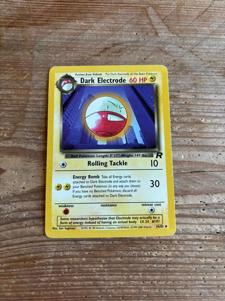 Dark Electrode Team Rocket Pokémon Kaart (1e Editie), Ophalen of Verzenden, Gebruikt, Losse kaart
