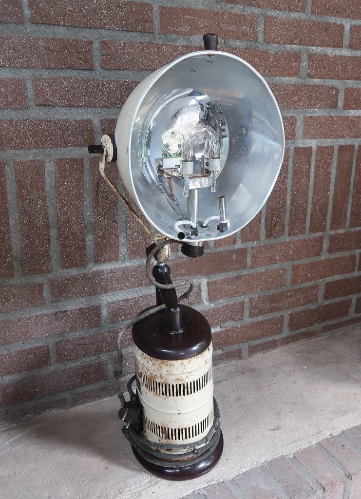 Vintage industriële stoer loft tafellamp Hanau opknapper, Gebruikt, Overige merken, Met kap, Overige fittingen