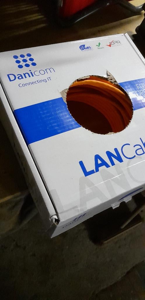 DANICOM CAT7 S/FTP 25m kabel op rol stug, Ophalen of Verzenden, Nieuw