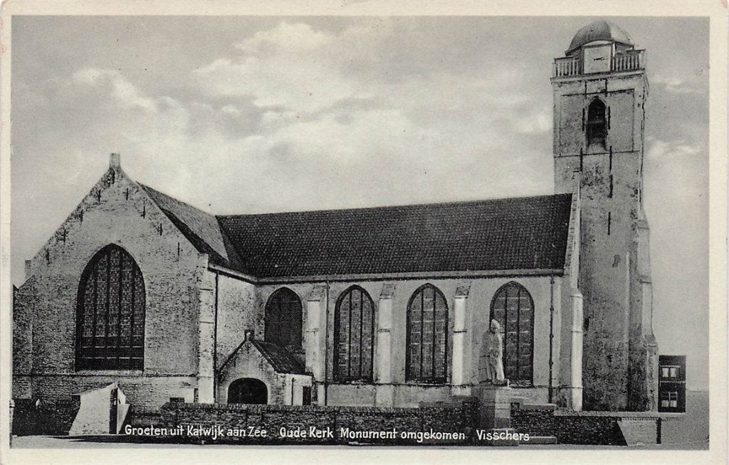703-343-013 Groeten uit Katwijk aan Zee Oude Kerk Monument, Verzenden, Voor 1920, Zuid-Holland
