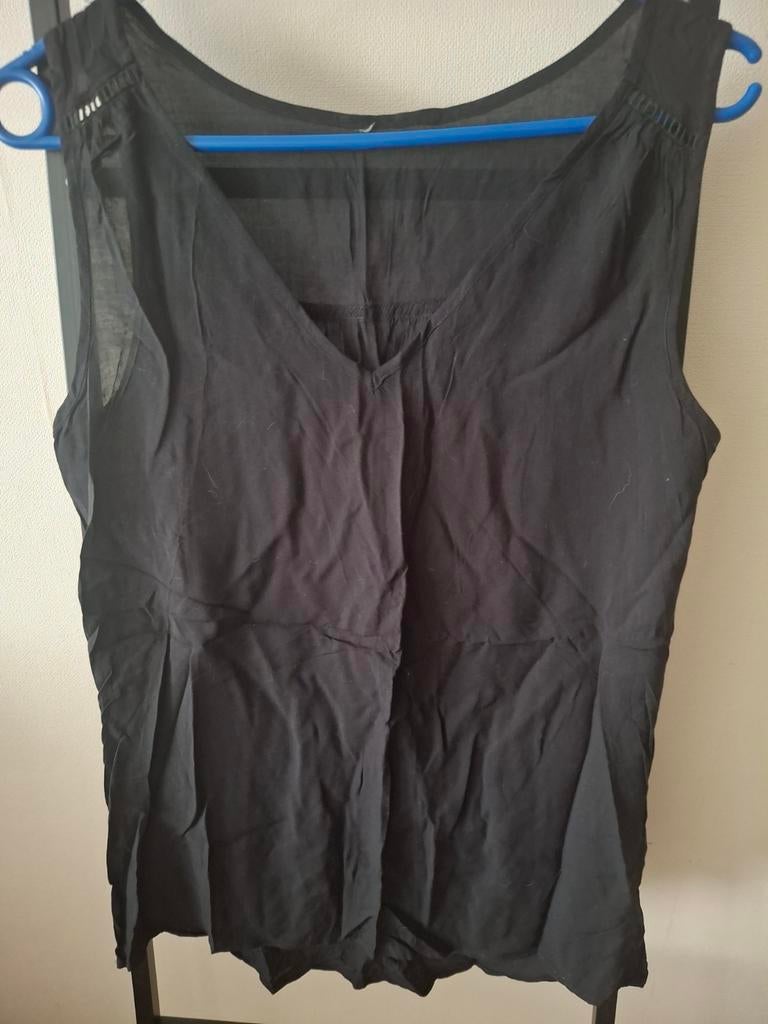 Zwarte mouwloze blouse C&A - Maat 36, Verzenden, Zwart, Maat 36 (S), Zonder mouw