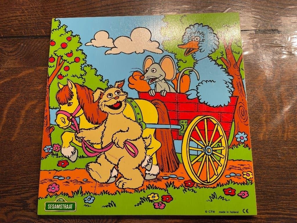 Sesamstraat houten puzzle, Kinderen en Baby's, Ophalen of Verzenden, Zo goed als nieuw, Overige typen