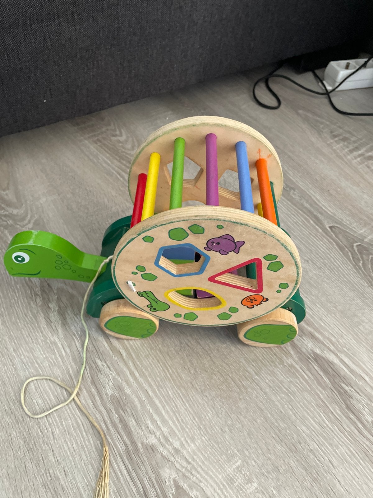 Houten trek- en vormenschildpad voor kinderen, Ophalen of Verzenden, Gebruikt, Duw- of Trekspeelgoed