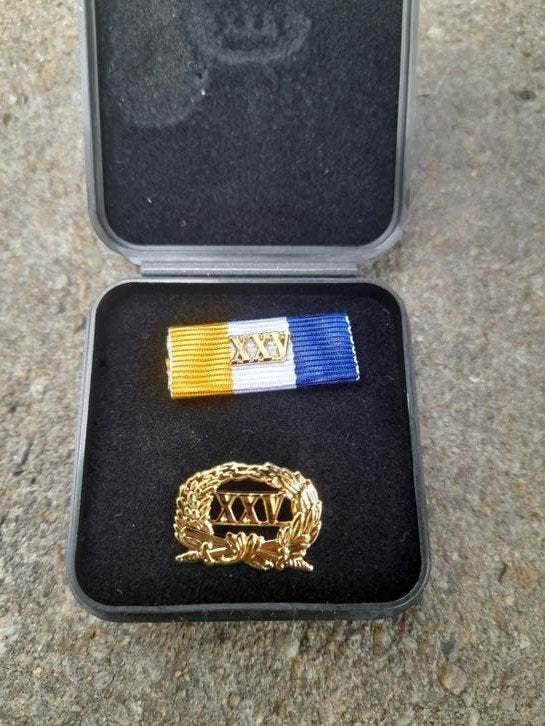 25 jaar officier speld baton, Ophalen of Verzenden, Landmacht, Nederland, Embleem of Badge